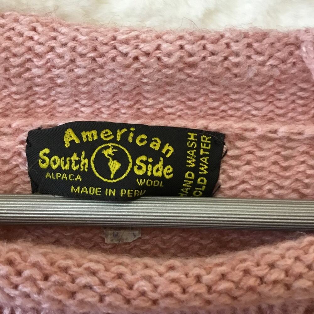 American South Side Pink Alpaca Wool Sweater - Picture 3 of 9
